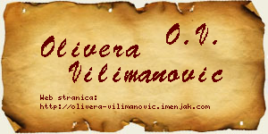 Olivera Vilimanović vizit kartica
